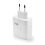 Ładowarka sieciowa 2xUSB-C PD 60W GaN +1xUSB QC3.0 Vidvie PLE266 biała